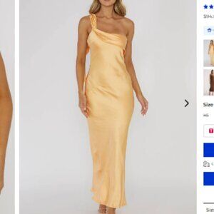 Selfie Leslie One-Shoulder Sash Maxi Dress – Light Orange – Size S (NWT)